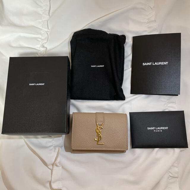 SAINT LAURENT - YSLサンローラン タイニー ウォレット トープ