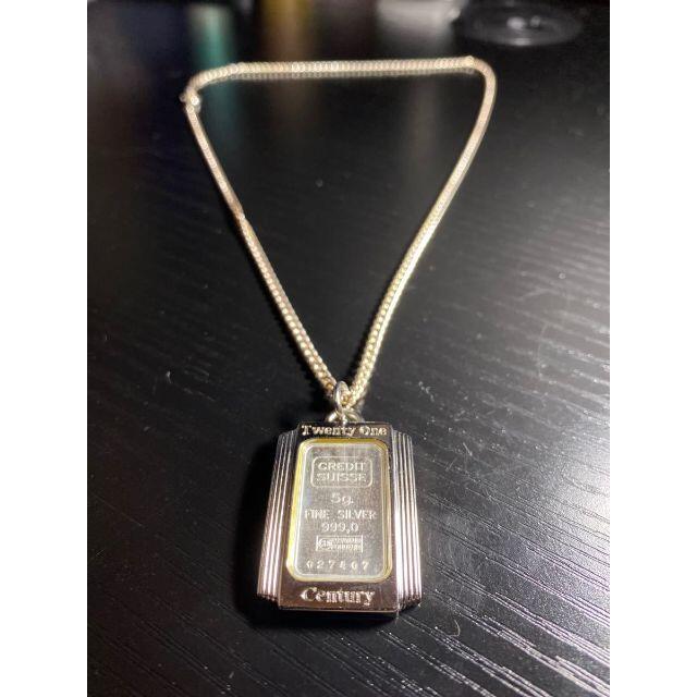 クレディ スイス シルバー インゴット5g 純銀 ペンダント ネックレスの