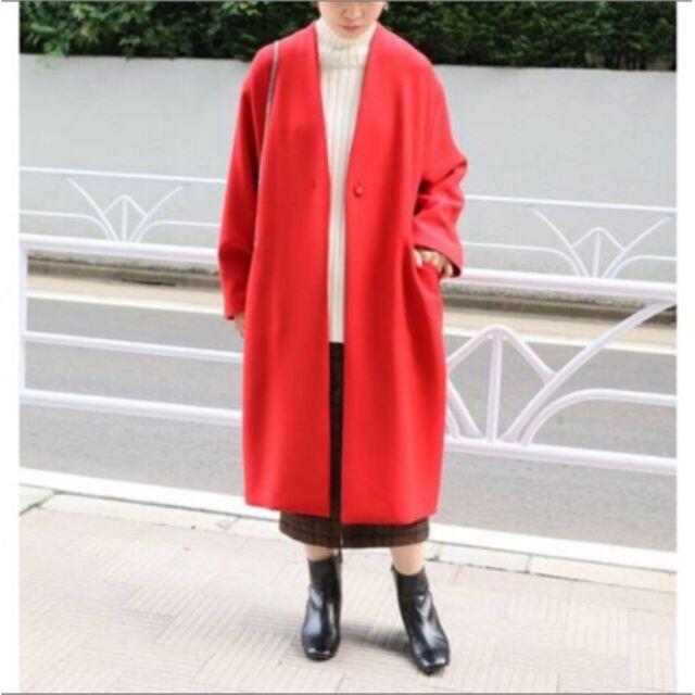 IENA - 新品 IENA Pe/R接結ノーカラーコート チェスターコートの通販