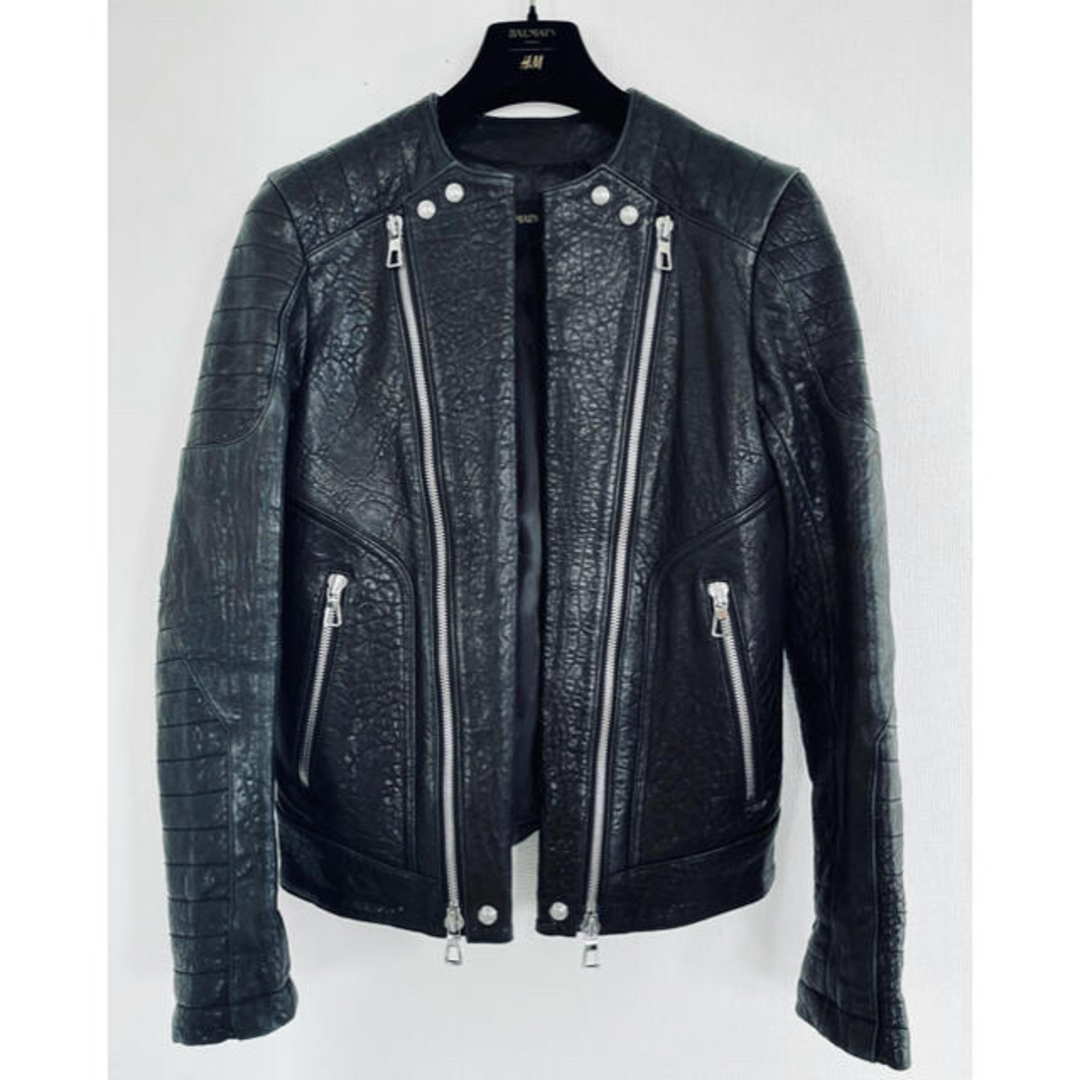 BALMAIN - 新品 希少 BALMAIN×H&M ライダース ジャケット 羊皮 44
