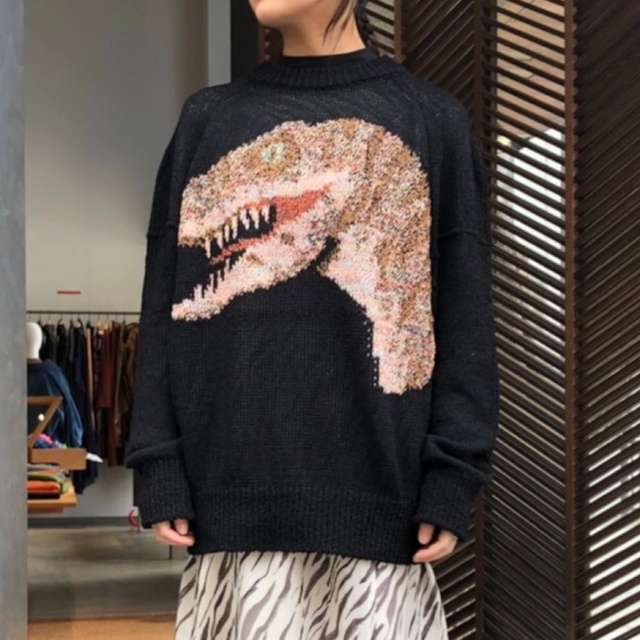 HYKE - 2021SS フォトコピュー photocopieu 恐竜ニット 黒の通販 by
