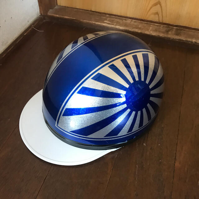 キャンディーブルー ラメ 日章 コルク半 ヘルメットの通販 by paint