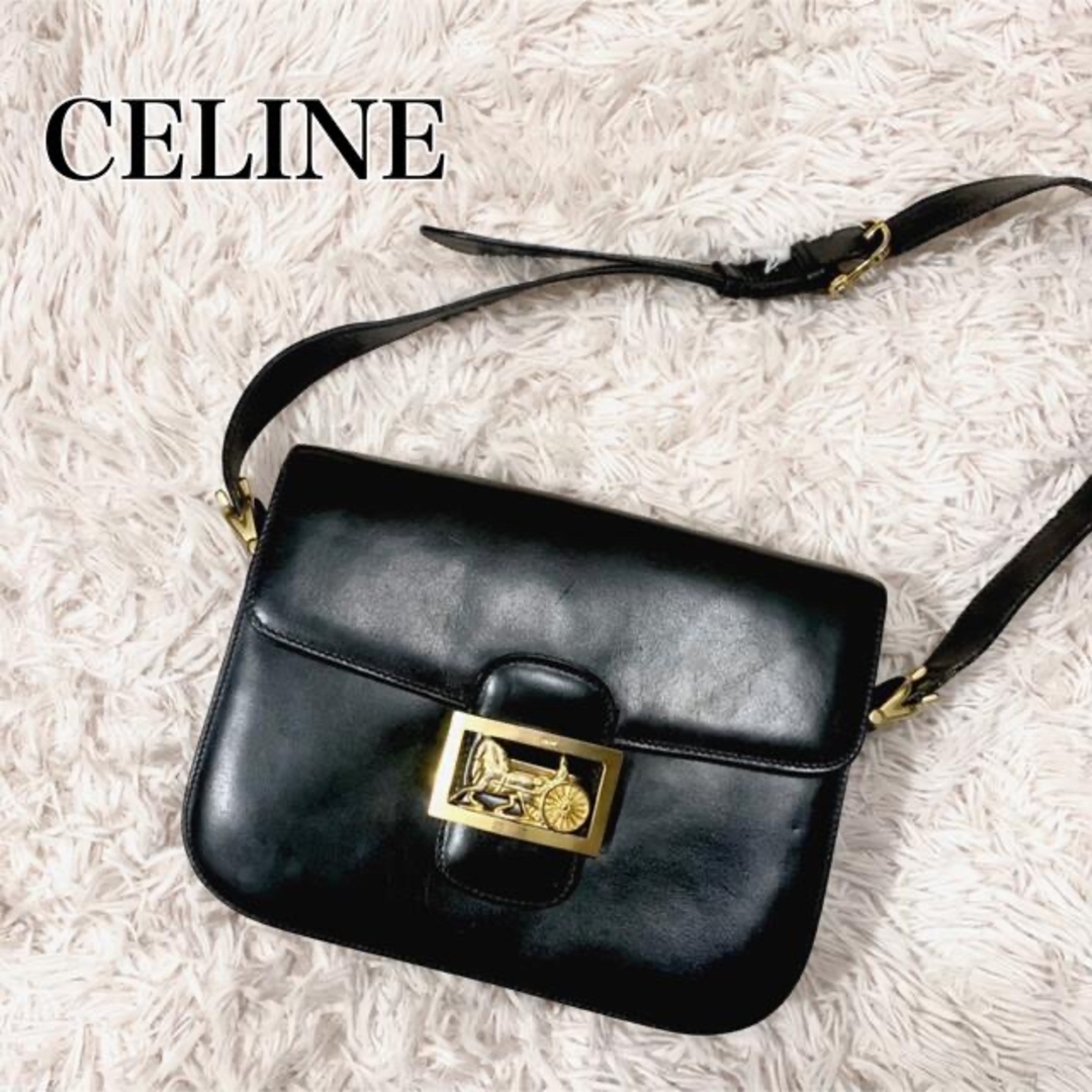 CELINE - 【希少美品】セリーヌ CELINE ショルダーバッグ 馬車金具