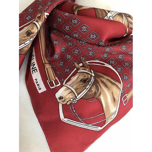 CELINE - イタリア製☆CELINE セリーヌ☆人気馬車柄☆シルクスカーフの