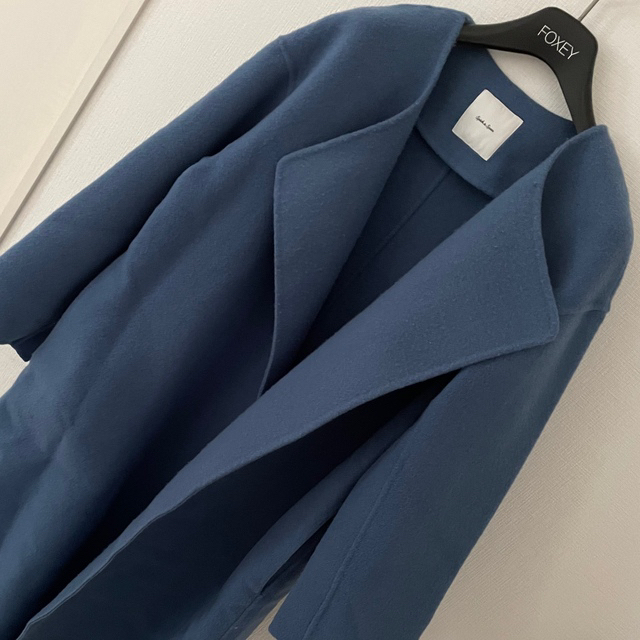 Spick & Span - スピック&スパン ビーバーフォールドラペルコート 青