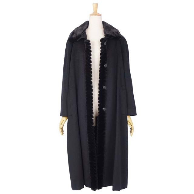 BALMAIN - バルマン コート ピュアカシミヤ ミンクファー ロングコート