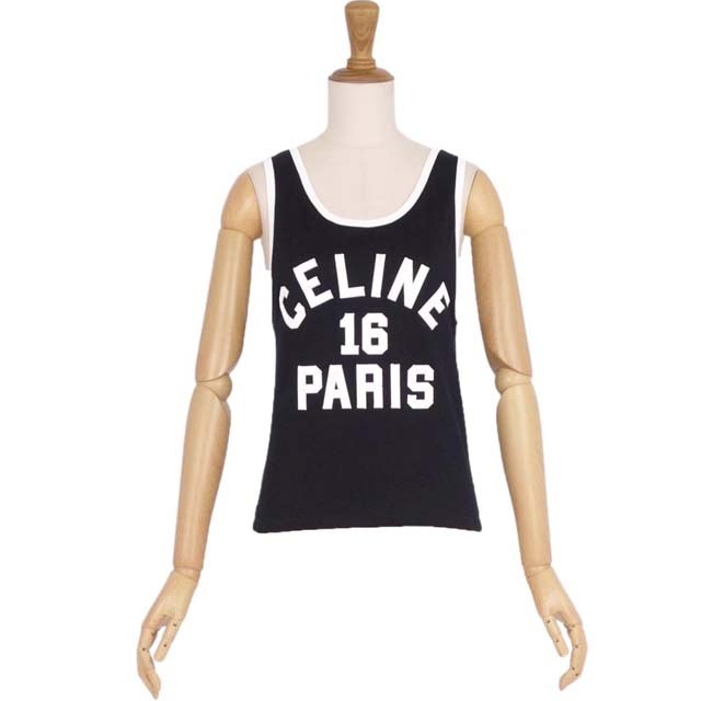 CELINE - セリーヌ タンクトップ 2022SS 16 ロゴ ノースリーブ