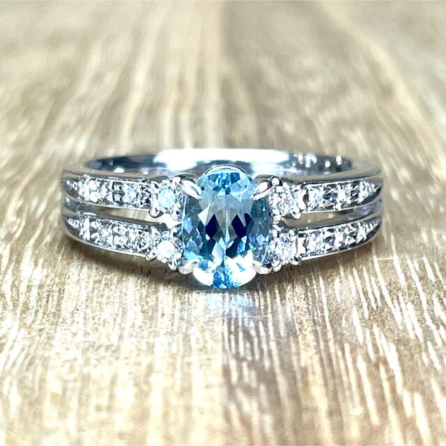 TASAKI - お色味綺麗！ 田崎 Pt900 アクアマリン ダイヤリング 6.97g