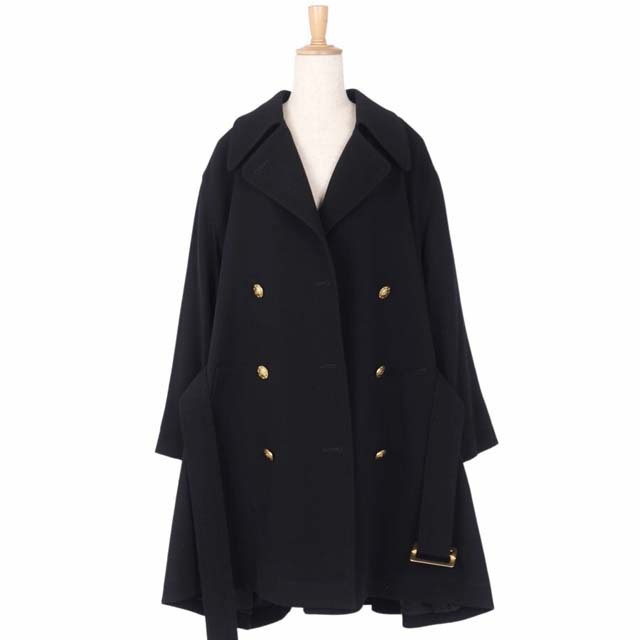 CELINE - セリーヌ コート トレンチコート ウール マカダムボタン 無地