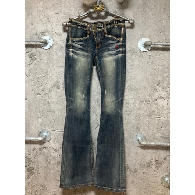 Y2K ローライズ ブーツカット デニム ジーンズ ギャル 平成 フレア