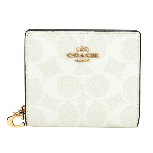 COACH - 新品 コーチ COACH 2つ折り財布 SNAP WALLET ホワイト 白の