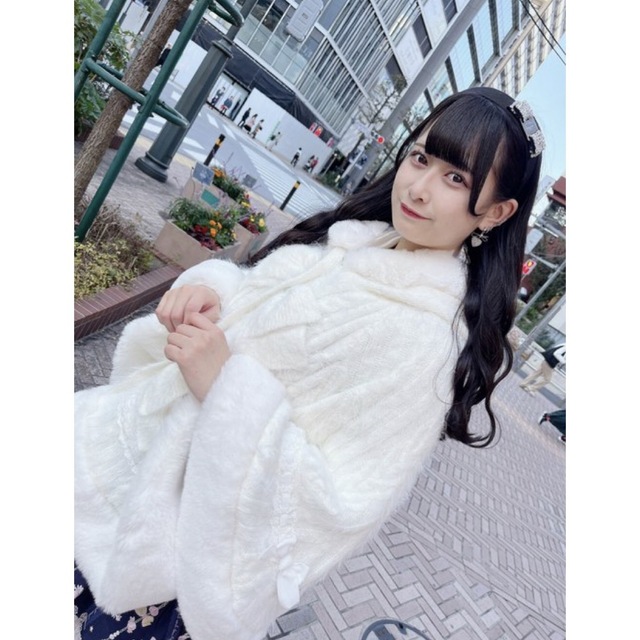 LIZLISA リズリサ ホワイト コート ニットポンチョ 量産型 地雷の通販