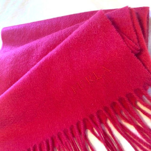 FURLA - 美品 限定色 FURLA フルラ カシミヤ マフラー ビビット ピンク