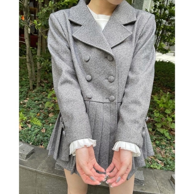 épine - epine エピヌ プリーツフリルジャケット グレーの通販 by Ci