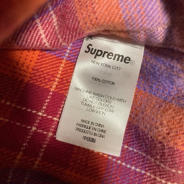 Supreme - Supreme Brushed Plaid Flannel Shirt Pinkの通販 by みかん