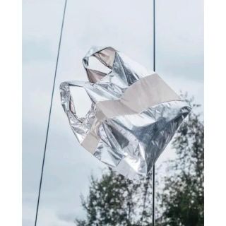 SUSAN BIJLスーザンベル限定コラボエコバッグLサイズ シルバー SDGsの