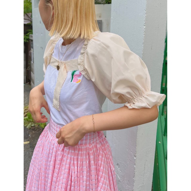 コットンレース パフスリーブ ホワイト poppy あさぎーにょの通販 by