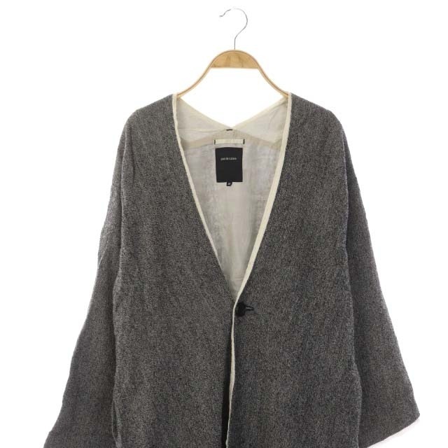 pas de calais - パドカレ ノーカラーコート レーヤードデザイン