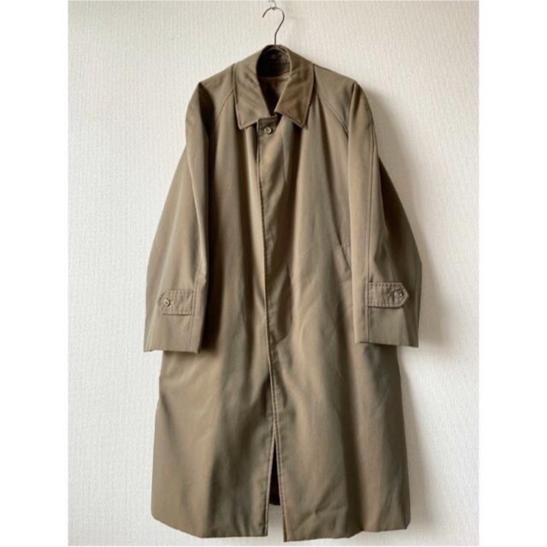 強め 玉虫色 レトロ ベージュ グリーン ライナー付き ステンカラー