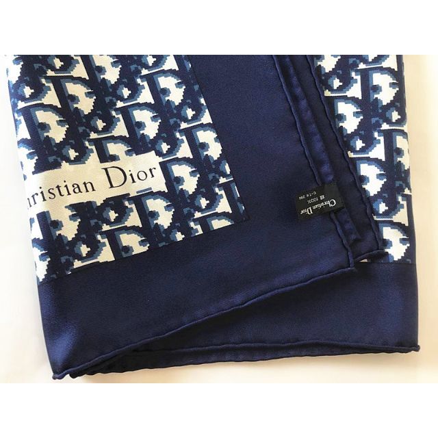 クリスチャンディオールロゴトロッター総柄ビンテージシルク大判