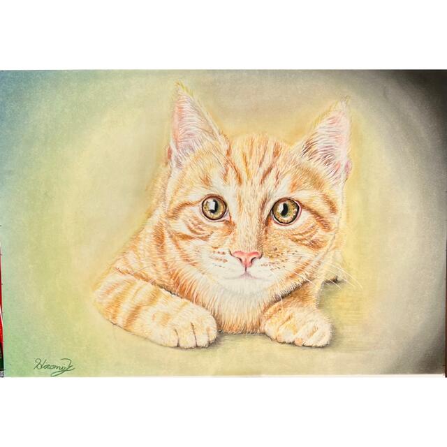 パステル画 色鉛筆画 原画 手描き 猫 ネコ ねこの通販 by ウラン ｜ラクマ