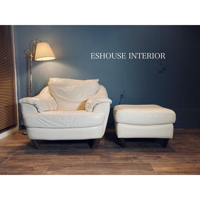 首都圏送料込〜イタリア輸入30万超NATUZZI本革1人掛けソファー＋