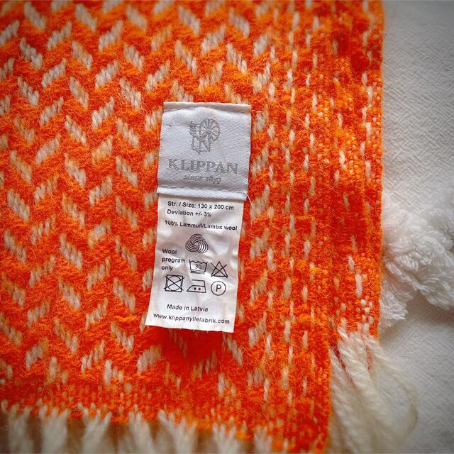 クリッパン ブランケット ポルカ オレンジ KLIPPAN - KLIPPAN ウール