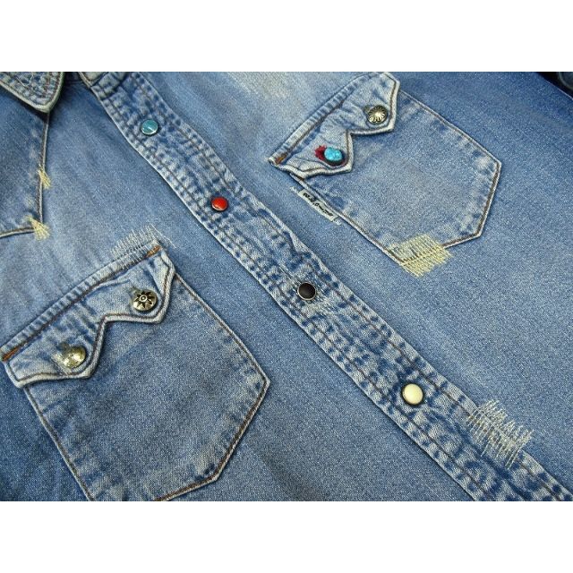 BLUE BLUE - ブルーブルー リペア 加工 コンチョ インディゴ デニム