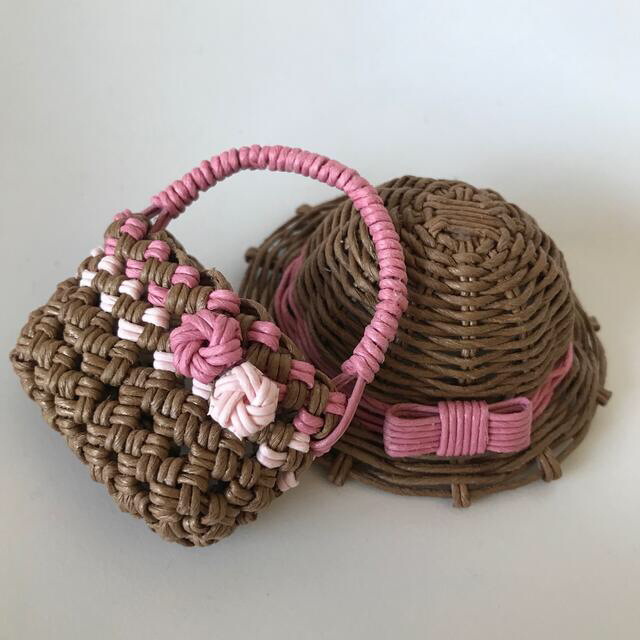 ふみふみ様ご注文分 ミニチュア＊かごバッグ＊麦わら帽子 クラフト