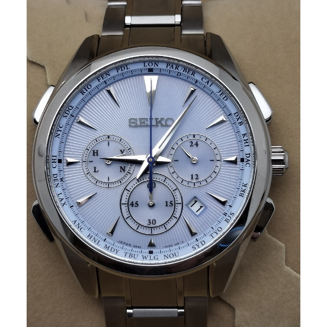 人気モデル セイコー ブライツ 電波ソーラー クロノグラフ 8B92 文字盤
