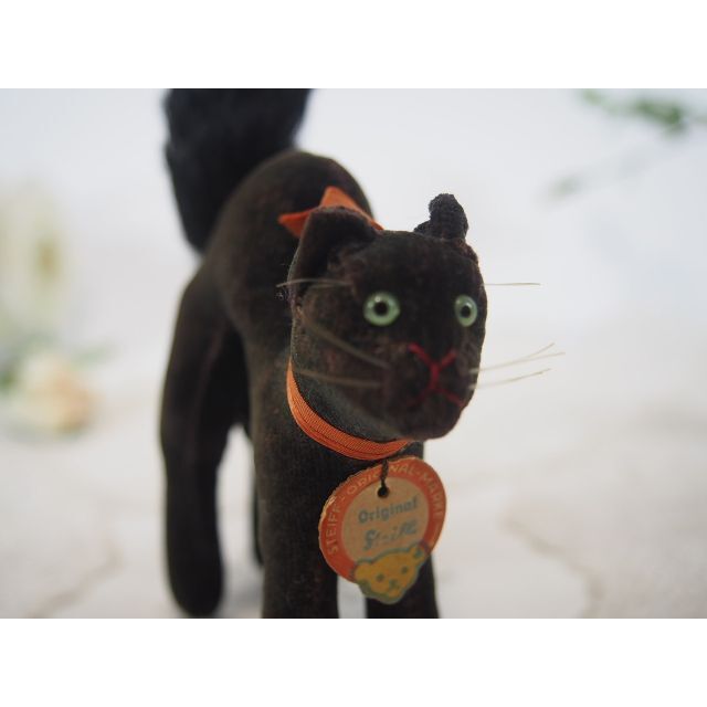 シュタイフ☆Black Tom Cat 8cm☆最小サイズ/ブラックトムキャットの