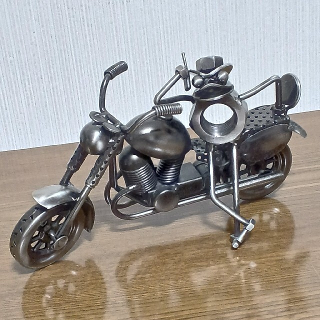 マドレーヌ様専用です！メタルクラフト バイク カエル 置物 インテリア