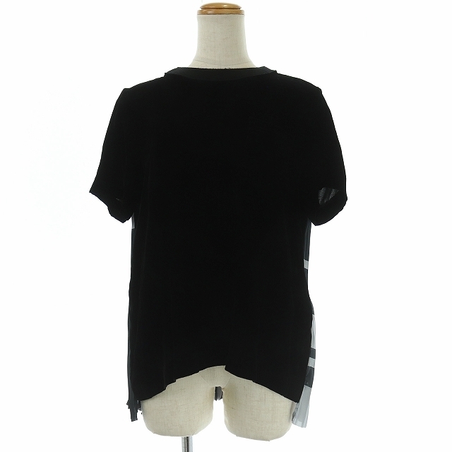 sacai - サカイ カットソー ブラウス プリーツ ウール 1 S 黒の通販 by