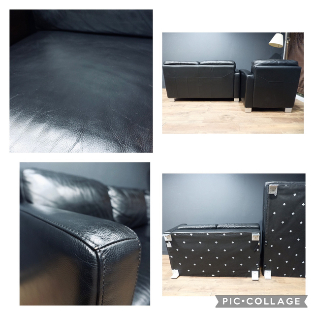 大塚家具 - 首都圏送¥0〜大塚家具40万本革コーナーカウチソファー黒