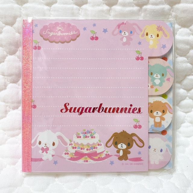 サンリオ - シュガーバニーズ 見出し付きメモ メモ帳 レトロ 激レアの