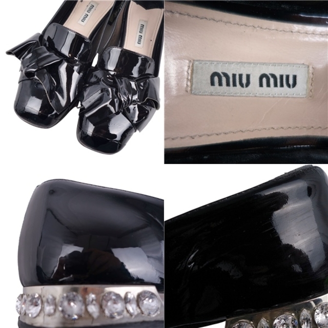 MIU MIU - ミュウミュウ miumiu パンプス ビジュー パテントレザー