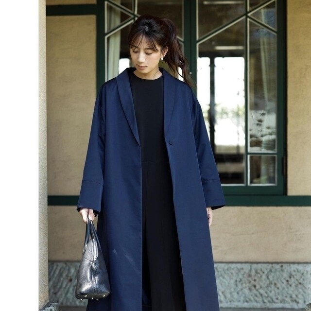 新品未使用】FORME 東原亜希 金子綾 ショールカラーコート（ネイビー