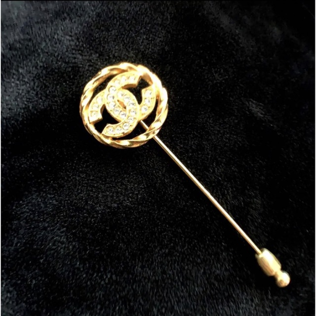 CHANEL - CHANEL ヴィンテージ シャネル ピンブローチ ラインストーン