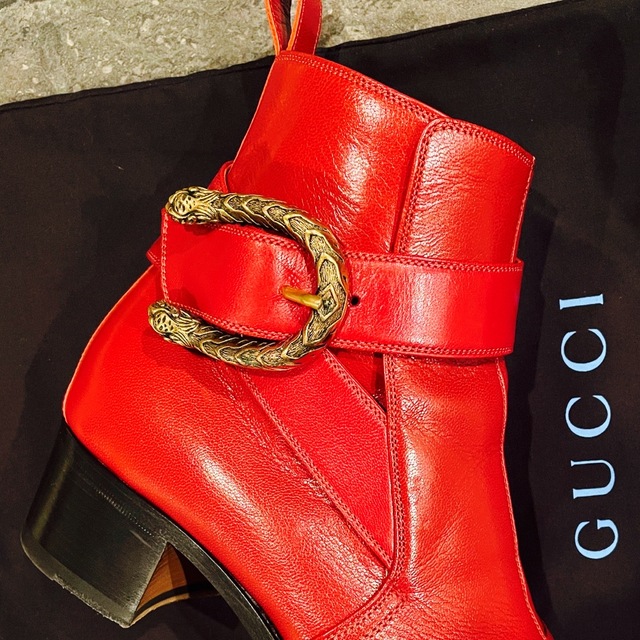 GUCCI - 【超レア】ミケーレ グッチ タイガーバックル ヒール ブーツの