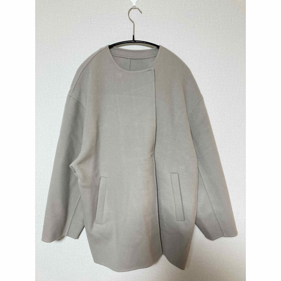 SLOBE IENA - HAMILTONダブルフェイスウールショートコート ベージュの