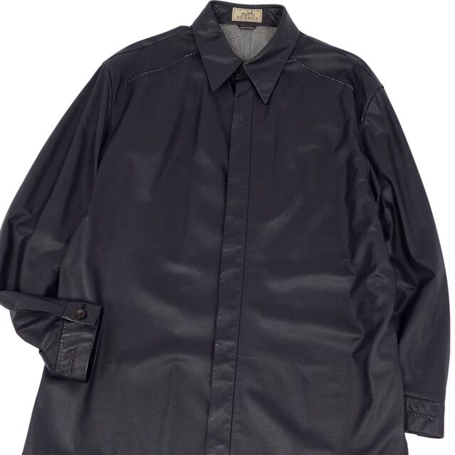 HERMES - 美品 エルメス HERMES シャツ ラムレザー ロングスリーブ