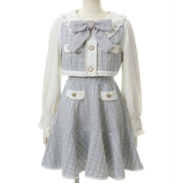 LIZ LISA - リズリサ LIZ LISA ツイード 水色 ワンピース 量産型