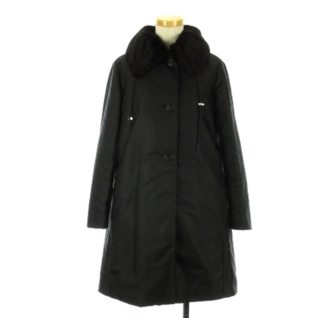 PRADA - プラダ ステンカラー コート 中綿 ミンクファー ブラック 38