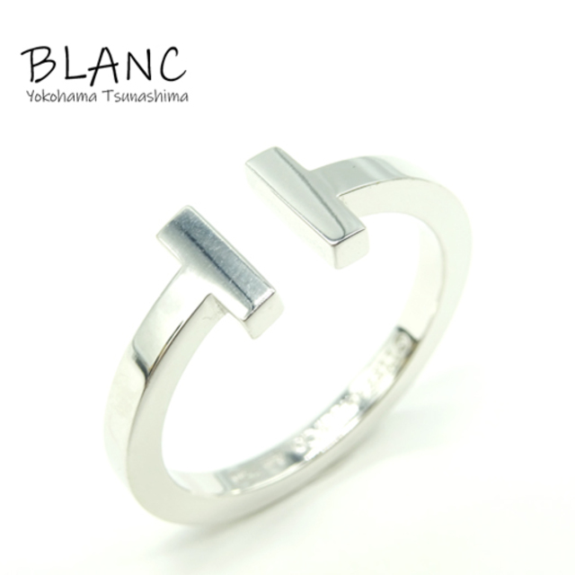 Tiffany & Co. - ティファニー Tスクエアリング K18WG ホワイト