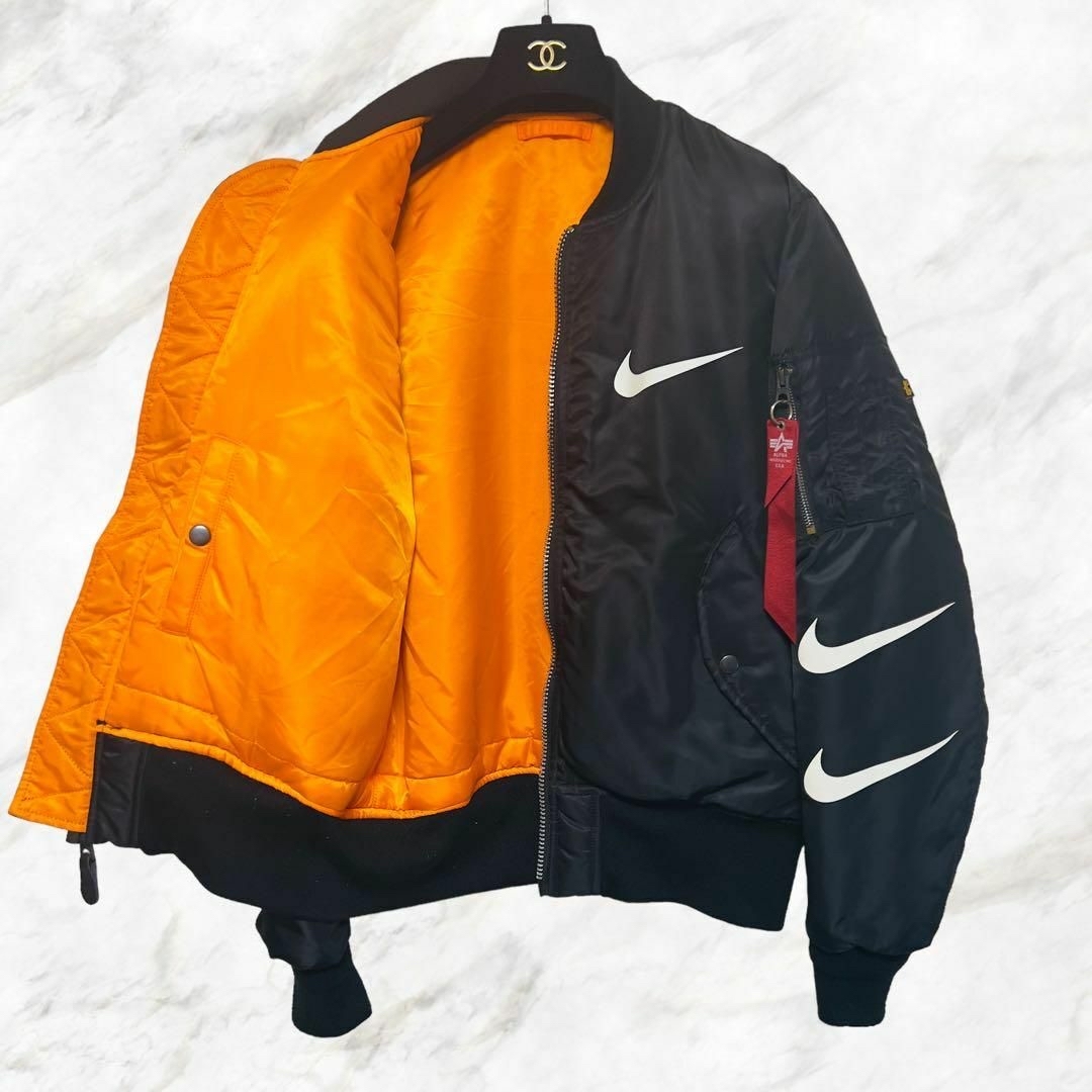 NIKE - 【大人気】NIKE × ALPHA INDUSTRIES コラボ MA-1 黒の通販 by