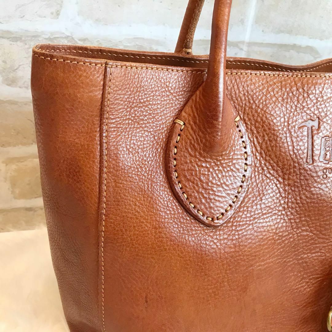 genten - 【2点セット♪】ゲンテン レザートートバッグ ブラウン 工具