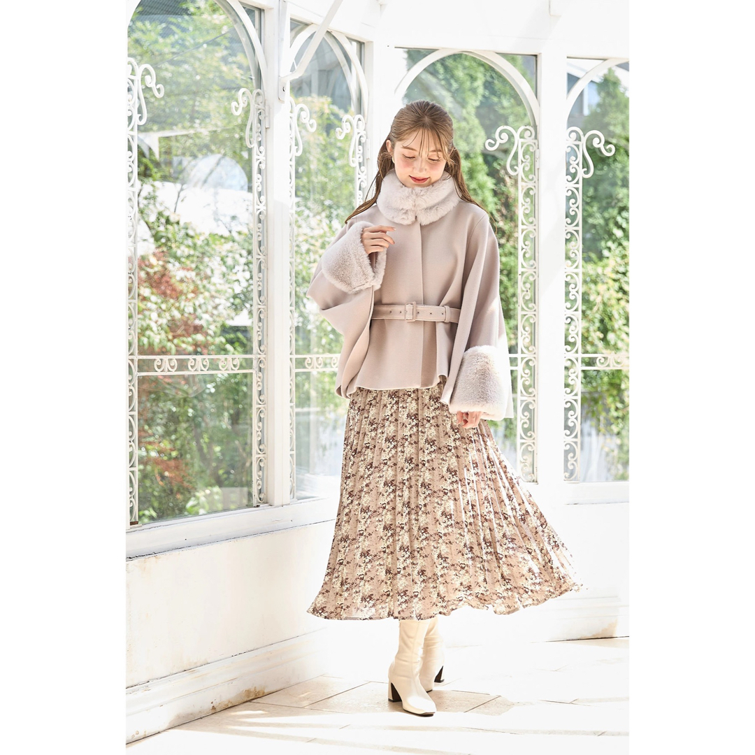 TOCCO closet - 2WAYファー＆ベルト付きケープライクコートの通販