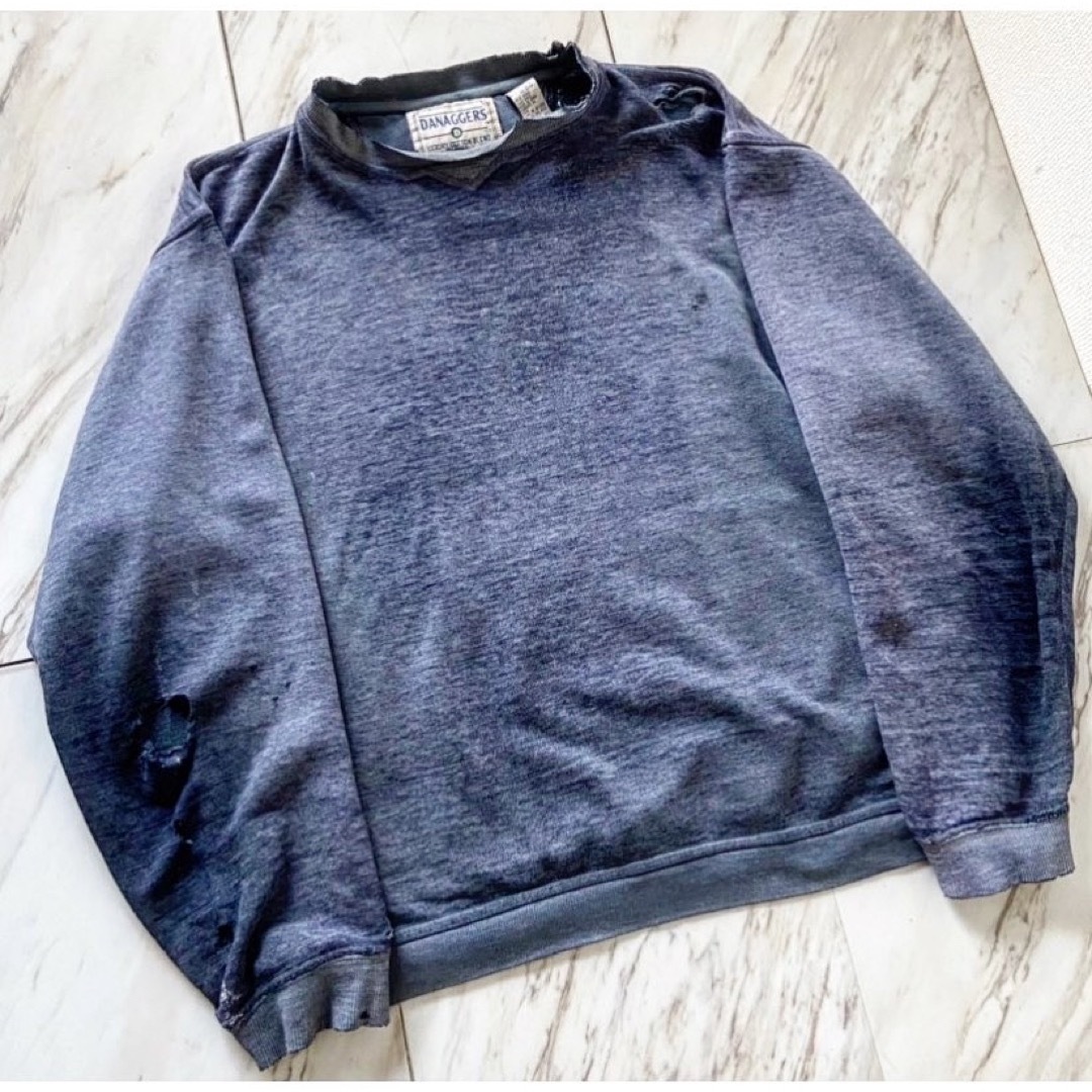 一点物 vintage 90s ナス紺 茄子紺 ボロ 経年変化 スウェットの通販 by
