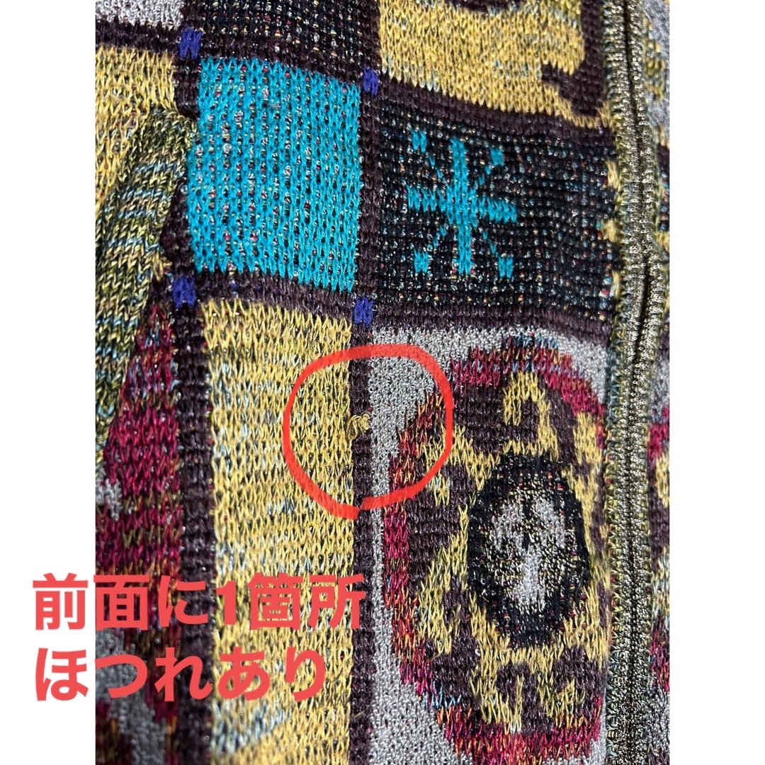 YOSHIYUKI KONISHI - Ficce ニット セーター 総柄 ラメ混 フルジップの