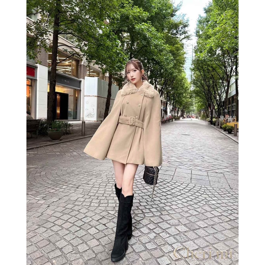 Cheri mi - cheri mi 新品 ファーケープコートの通販 by arisa's shop